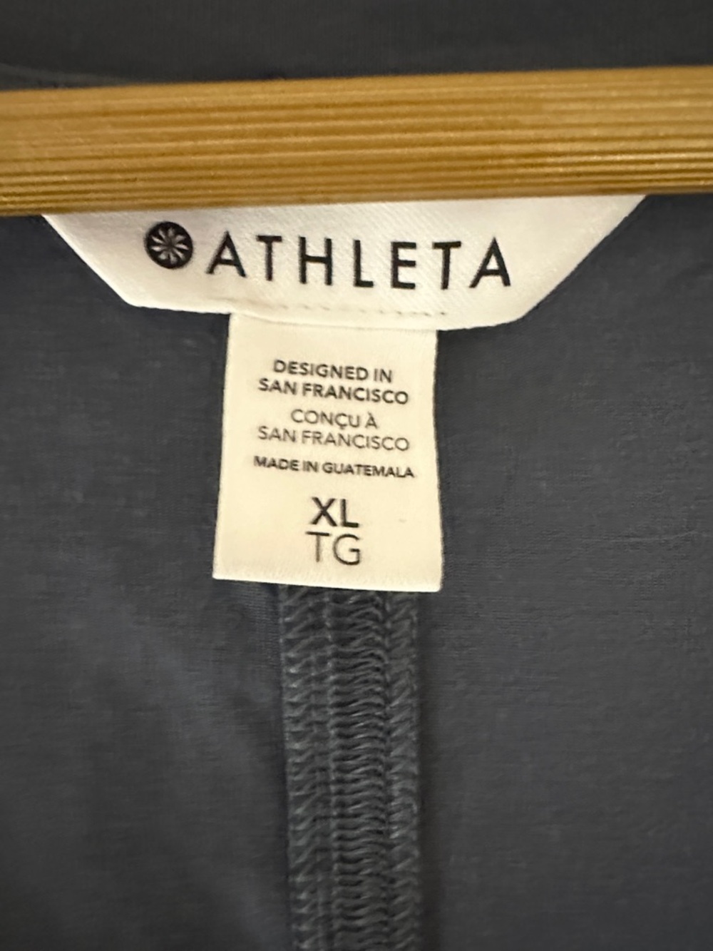 Athleta Charcoal Gray V-Neck Short Sleeve Tee Relaxed Fit - Picture 2 of 3